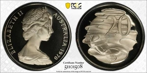Australia 1970 20C Proof Coin PCGS PR69DCAM #1508 - Picture 1 of 2