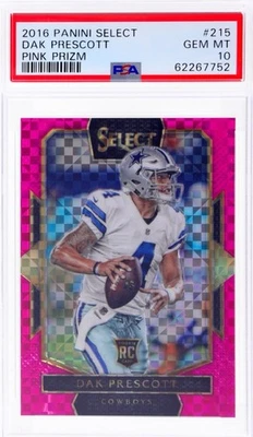 2016 Panini Select DAK PRESCOTT Field Level Pink Prizm /15 PSA 10 RC #215 Rookie - Image 1 of 2