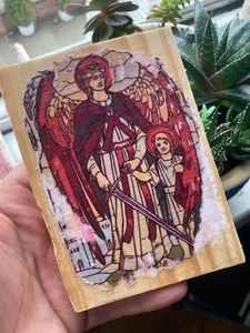 St Raphael: Mini Wood Plaques  - Picture 1 of 1