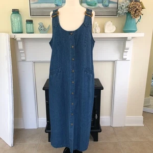 Vintage Baxter & Wells Blue Denim Full Button Shift Jumper 90s Y2K Size 14 NWT - Picture 1 of 11