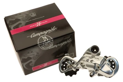 Desviador Trasero Campagnolo Athena 11 Velocidades Jaula Larga Plateado '13 Nuevo de Lote Antiguo NUEVO Foto 1 de 4