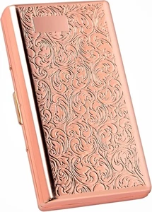 Vintage Metal case,14 Capacity,Metal Plated Rose Gold,Double-Sided Gold  - Picture 1 of 7