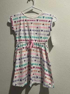 Vestido Minnie Mouse Niña Talla 4 Disney Traje Arco Iris Rayas Arco Edición Limitada Foto 1 de 4