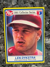 1991 Post Baseball Card 8 Len Dykstra Philadelphia Phillies