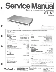 ORIGINAL TECHNICS ST-S7 FM/AM Stereo Tuner SERVICE MANUAL REPAIR - Picture 1 of 1