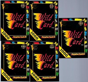 1991 WILD CARD 1000 STRIPE NCAA MT  5 DIF SURPRISE CARD 1 2 3 4 5  