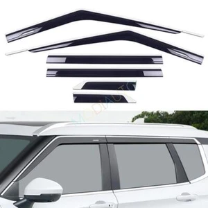 For Mitsubishi Outlander 22+ silver+black Window Visor Vent Sun Shade Rain Guard - Picture 1 of 3