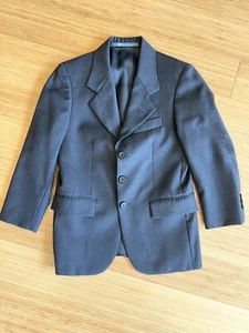 Wool Suit Jacket His First Hickey Freeman Blazer Size 4 Reg Dark Gray - Picture 1 of 5