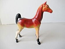 1975 Imperial Toy Rubber Horse Yellow and Red  Hong Kong