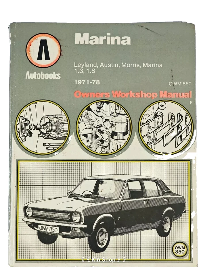 Leyland Marina 1.3 &  1.8 Autobooks Workshop Manual 1971-1978 - Image 1 of 1