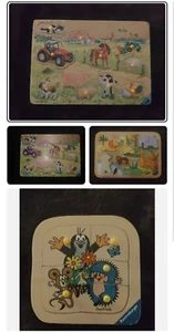 3×Steckpuzzle Holz Kinderpuzzle Einlegepuzzle Kinder Tiere Ravensburger, etc. - Bild 1 von 6