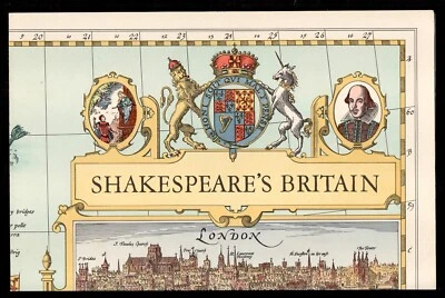 Map National Geographic Shakespeare's Britain 1964 - Image 1 of 2