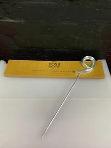 POSH GRAFFITI Silver Number 9 On Stick Wooden Happy Birthday 17.5 Inch High - Picture 1 of 4