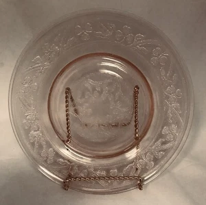2 Vtg Hazel Atlas Dessert/Bread Plates Pink Depression Glass, Cloverleaf Pattern - Picture 1 of 4