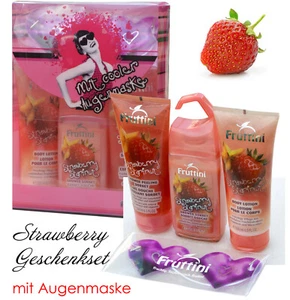 SET ERDBEERE DUSCHGEL BODYLOTION PEELUNG SORBET AUGENMASKE FÜR KÖRPER HANDPFLEGE - Bild 1 von 1
