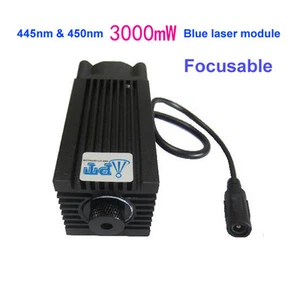 Módulo láser azul 445nm 450nm 3000mW 3W para grabado cortador CNC HÁGALO USTED MISMO - Imagen 1 de 11
