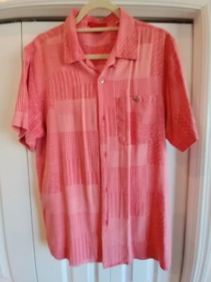 Camisa hawaiana de manga corta 100 % seda Tulliano para hombre talla mediana Foto 1 de 4