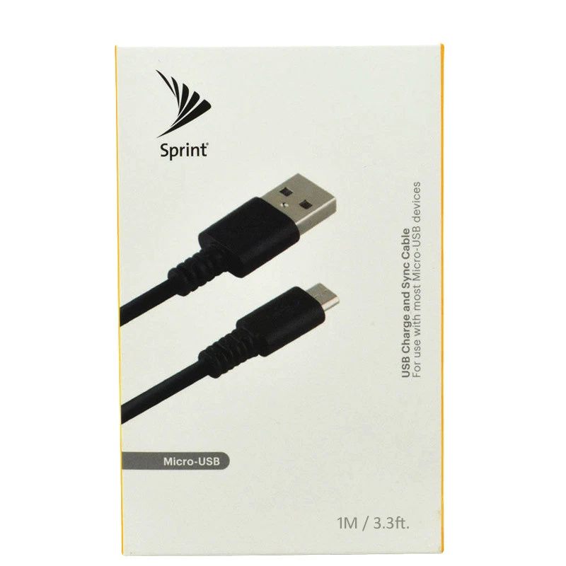 Micro USB to USB-A Charge and Sync Data Cable  1M / 3.3FT Sprint  Black - Image 1 of 2