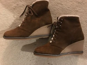 BOTAS J.CREW MACALISTER CUÑA PIEL DE OVEJA TALLA 6M COÑAC OSCURO 55817 $250 - Imagen 1 de 6
