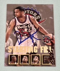 Damon Stoudamire & Walt Williams 1996 NBA Hoops Starting Five Signed Autograph - Picture 1 of 4