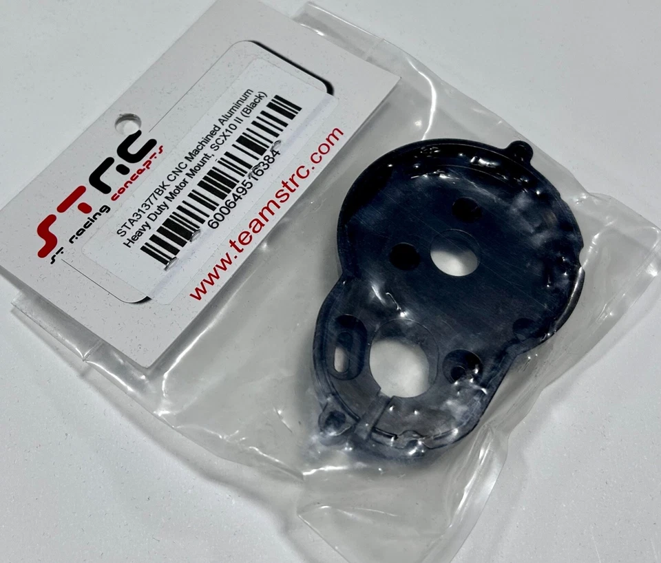 STRC STA31377BK Alum HD Motor Mount SCX10 II Black truck crawler rtr scale - Image 1 of 1