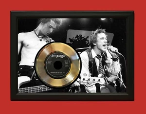Sex Pistols Anarchy In The UK Art Poster Wood Framed 45 Gold Record Display C3 - Picture 1 of 3
