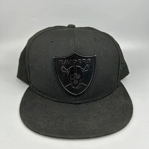 New Era 9Fifty Oakland Raiders Snapback Hat Black with Metal Badge Logo - Picture 1 of 18