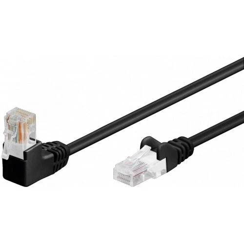 Cavo rete utp cat.5e con un connettore rj45 a 90 gradi mt 1 nero - Immagine 1 di 1
