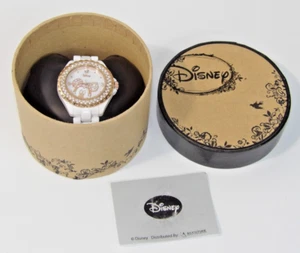 Disney Minnie Mouse Rose Gold & White 40mm Quartz Watch Crystal Bezel New! - Picture 1 of 5