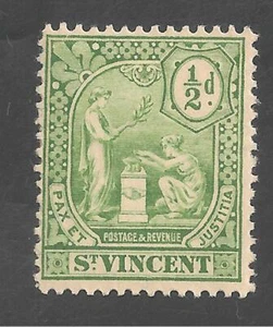 St. Vincent #90 (A15) FVF MINT LH - 1907 1/2p "Peace and Justice" - Picture 1 of 2