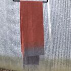 Foulard rectangle frange 100 % cachemire ombré orange/gris accessoire en tricot