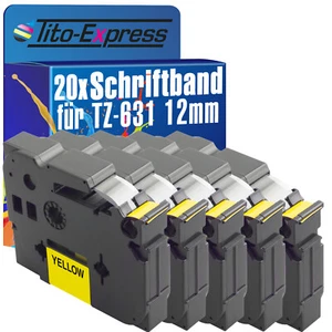 20x Schriftband für Brother TZe-631 P-Touch 1000 1000 BTS 1000 F 1005 BTS 1005 F - Bild 1 von 2