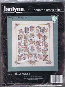 Janlynn Counted  Counted Cross Stitch  Kit CHERUB ALPHABET  Donna Giampa 125-118 - Picture 1 of 2