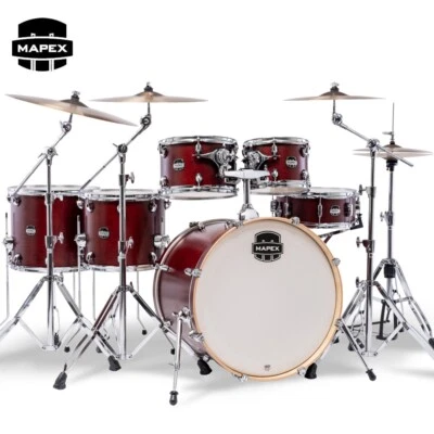 Paquete de carcasa de batería Mapex Mars Maple 6 piezas 22" Studioease Merlot satinado MM628SFUWI Foto 1 de 3