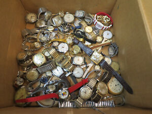 Vintage watches for parts or repair large lot benrus mickey mouse longines