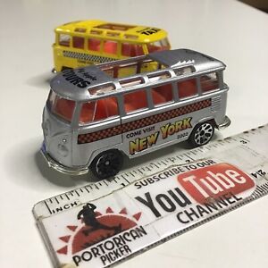 MATCHBOX MICA 2002 NEW YORK TOURS LIMITED EDITION SILVER VOLKSWAGEN VW BUS VAN