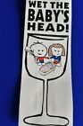 Bottle Gift Bag Cartoon message - Wet the Baby's Head! Card Black Rope Handle