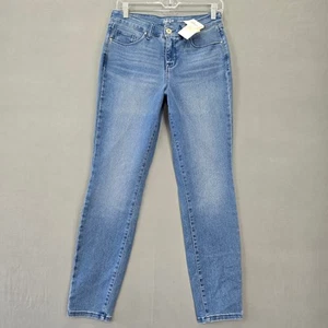 Style & Co Anaheim Jeans Blue Stretch Curvy Skinny Leg Womens Size 4 Classic Zip - Picture 1 of 15