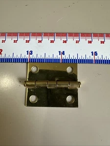 Stanley Solid Brass Miniature Broad Hinge 1-1/2" Long x 1-1/4" Open (Pair) - Picture 1 of 3