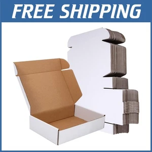 Compact White Cardboard Mailers, 50 Pack Shipping Boxes - Picture 1 of 9