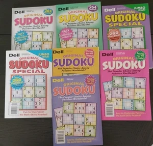 Lot 7 Penny Press Dell Original Sudoku Puzzles Easy Med Hard  Super Challenger  - Bild 1 von 8