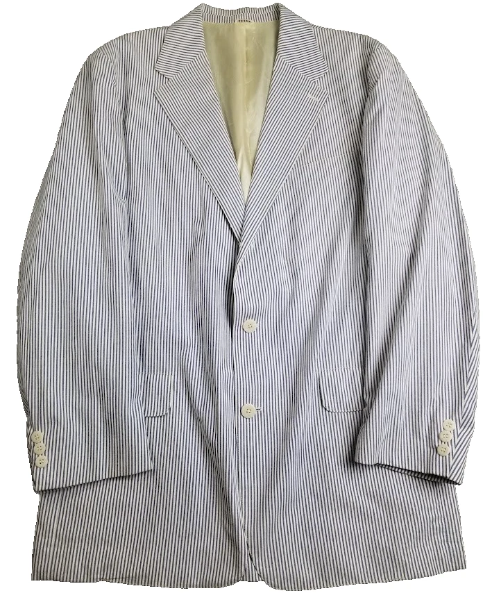 Chaqueta Blazer De Colección J Crew Oarsman 42L Azul Seersucker Preppy Costera EE. UU. Algodón Foto 1 de 4