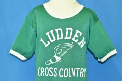 Camiseta vintage años 70 LUDDEN CROSS COUNTRY PIE ALADO TIMBRE VERDE JUVENIL GRANDE Foto 1 de 3