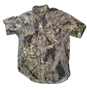 Remington Shirt Large Breakup Camo Mossy Oak Outdoor Hunting Wood Vented Short - Picture 1 of 9