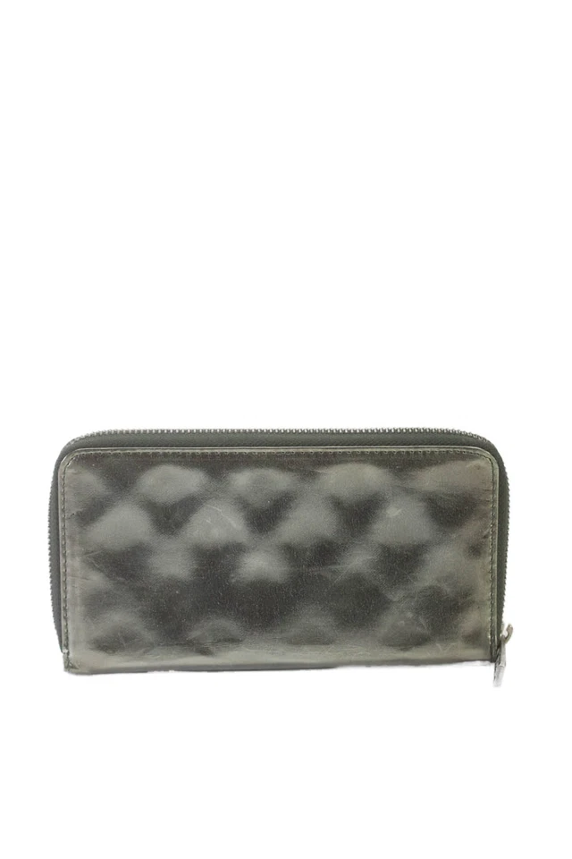 Marc Jacobs Womens Leather Zip Around Light Clutch Wallet Silver Metallic - Image 1 of 4