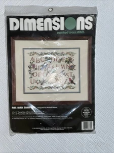 Nuevo en Paquete Dimensiones 1995 ABC Bird Sampler Punto de Cruz Kit 3789 Michael Adams - Imagen 1 de 3