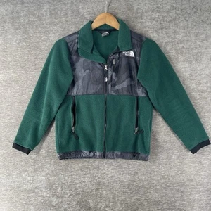 The North Face Fleece Denali Jacket Full Zip Unisex Kids Medium Green Camouflage - Picture 1 of 9