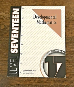Developmental Mathematics Algebra I Level 17 Student Workbook & Test Saad NEW - Picture 1 of 3