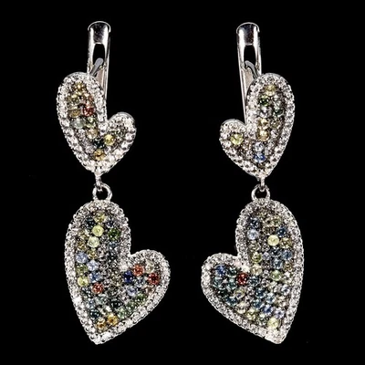 Pendientes de plata esterlina Black Friday zafiro redondo corte diamante topacio joyería Foto 1 de 4