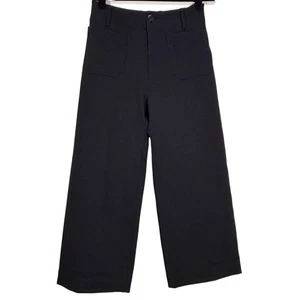 Maeve Anthropologie Colette Wide Leg Crop Pants Women’s 29 Black Minimalist READ - Picture 1 of 9